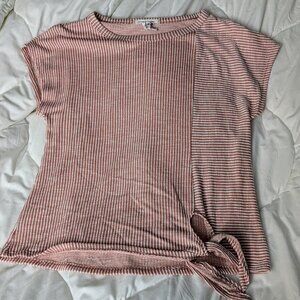 Caution to the Wind Striped Tie-Front Top t shirt